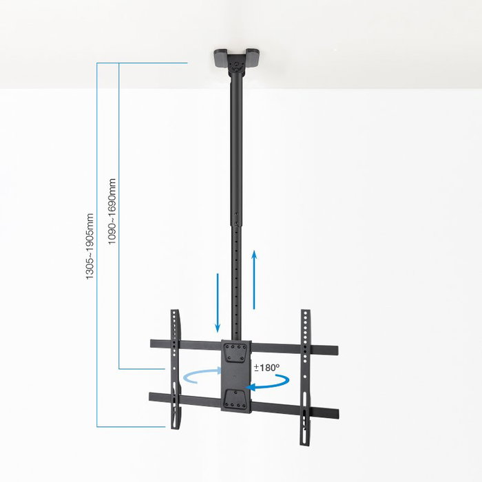 Tooq Soporte de Techo para Pantallas 43-86 Pulgadas Negro Tooq Soporte de Techo para Pantallas 43-86 Pulgadas Negro